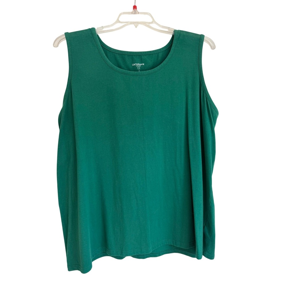 Liz Claiborne New York Green‎ Sleeveless Scoop Neck Tank Top 3X A255832